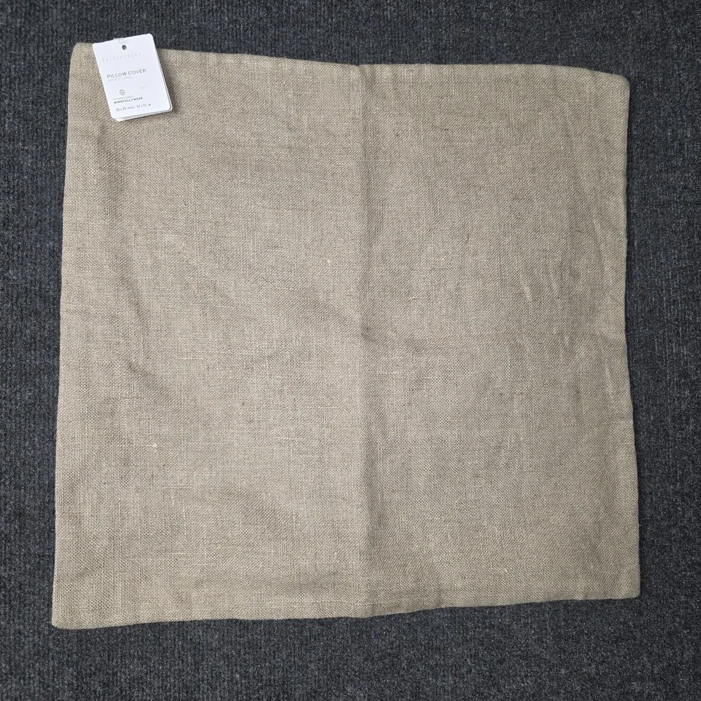 Pottery Barn Linen Cotton Ivory Velvet Pillow Cover 20 x 20 inches